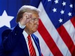 Republican presidential nominee and former U.S. President Donald Trump participates in a fireside chat during the Moms for Liberty National "Joyful Warriors" Summit, in Washington, U.S., August 30, 2024. 