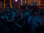 Rajkummar Rao, Pankaj Tripathi, Shraddha Kapoor, Aparshakti Khurana and Abhishek Banerjee in a still from Stree 2.