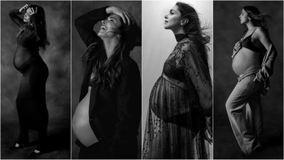Deepika Padukone stuns in a stylish pregnancy photoshoot, featuring chic black outfits and flowy dresses (Instagram/@deepikapadukone) Deepika Padukone stuns in a stylish pregnancy photoshoot, featuring chic black outfits and flowy dresses (Instagram/@deepikapadukone)