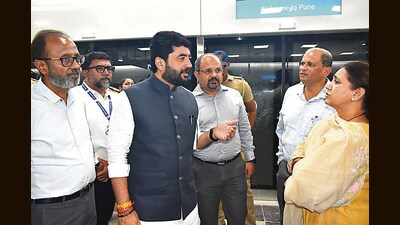 According to Mohol, the underground metro line from District Court to Swargate will be ready for service after completing some architectural works and obtaining technical permissions. (HT PHOTO) According to Mohol, the underground metro line from District Court to Swargate will be ready for service after completing some architectural works and obtaining technical permissions. (HT PHOTO)