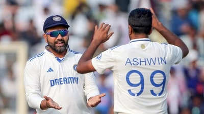 Ravichandran Ashwin and skipper Rohit Sharma during a Test match. (ANI ) Ravichandran Ashwin and skipper Rohit Sharma during a Test match. (ANI )
