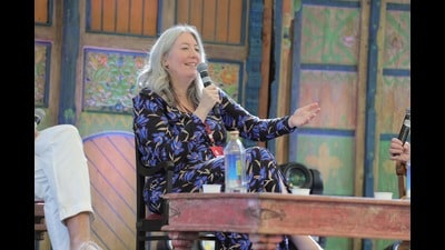 Historian Josephine Quinn at the Jaipur Literature Festival earlier this year. (Jaipur Literature Festival)