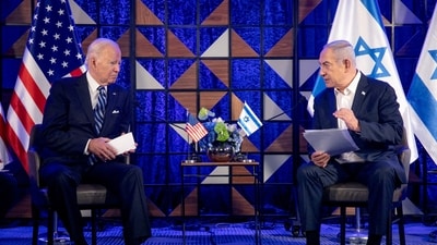 U.S. President Joe Biden, and Israeli Prime Minister Benjamin Netanyahu, (Reuters) (via REUTERS)