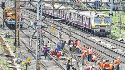 Sources indicate that during the block, tracks were cut and rejoined to create a new rail line. Representational Image. (Photo by Bhushan Koyande/HT Photo) (HT PHOTO) Sources indicate that during the block, tracks were cut and rejoined to create a new rail line. Representational Image. (Photo by Bhushan Koyande/HT Photo) (HT PHOTO)