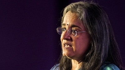 SEBI Chairperson Madhabi Puri Buch speaks during the Global Fintech Fest, in Mumbai. (PTI)