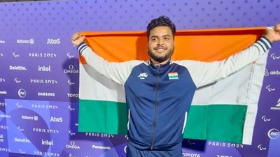 Paris: Yogesh Kathuniya, discus thrower, poses for photos after winning the silver medal in F56 category at Paris Paralympics (PTI) Paris: Yogesh Kathuniya, discus thrower, poses for photos after winning the silver medal in F56 category at Paris Paralympics (PTI)