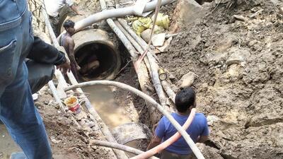 Repair work underway at the site. (HT) Repair work underway at the site. (HT)