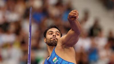 Sumit Angal in action on Monday. (REUTERS) Sumit Angal in action on Monday. (REUTERS)