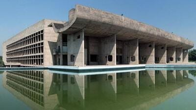 The Punjab and Haryana Vidhan Sabha at the Capitol Complex in Sector 1 of Chandigarh. (HT File)