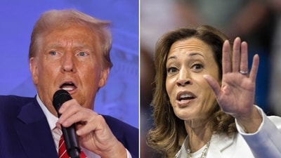 Gold Star families defend Donald Trump's Arlington visit, blast Kamala Harris (Photo by ALEX WONG / GETTY IMAGES NORTH AMERICA / Getty Images via AFP, AP Photo/Stephen B. Morton)