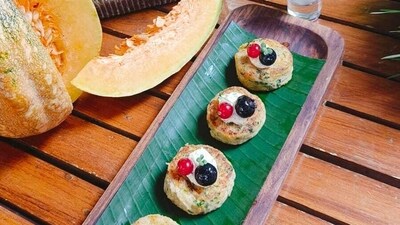 Pumpkin and Potato tikki with a yoghurt dip Pumpkin and Potato tikki with a yoghurt dip