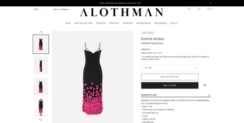 The David Koma dress costs approximately  ₹2 lakh. (alothmanfashion.com)