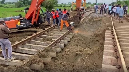 Track being restored in Telangana (ANI)