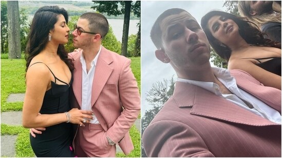 Priyanka Chopra dazzled in a spaghetti-strap David Koma dress. The piece boasts cut-outs on the bust, triangle cups, and a bodycon silhouette that highlights her enviable figure. Complemented by radiant makeup and sparkling diamond earrings, she truly wowed.(Instagram )