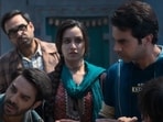 Stree 2 box office collection day 19: Rajkummar Rao with Shraddha Kapoor and Pankaj Tripathi in a still from Stree 2. 
