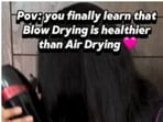 According to the viral video, blow drying can help in reducing moisture exposure by drying the hair quickly, thereby preventing potential hair damage.