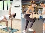 Malaika Arora and Kriti Sanon sweat it out at the gym. 