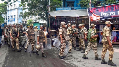 The Supreme Court on August 20 had ordered the deployment of CISF personnel at the RG Kar Hospital following a mob attack on August 14-15 (PTI) The Supreme Court on August 20 had ordered the deployment of CISF personnel at the RG Kar Hospital following a mob attack on August 14-15 (PTI)