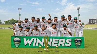 Bangladesh scripted a historic first-ever series win over Pakistan with a tense six-wicket victory in the second Test. (AFP) Bangladesh scripted a historic first-ever series win over Pakistan with a tense six-wicket victory in the second Test. (AFP)