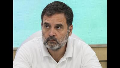 Leader of opposition in the Lok Sabha and Congress MP Rahul Gandhi during a meeting with party secretaries and joint secretaries in New Delhi on Tuesday. (PTI Photo) Leader of opposition in the Lok Sabha and Congress MP Rahul Gandhi during a meeting with party secretaries and joint secretaries in New Delhi on Tuesday. (PTI Photo)