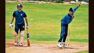 Offie Anmoljeet Singh bagged 65 wickets in league matches vs England U-16 team last year. (HT Photo) Offie Anmoljeet Singh bagged 65 wickets in league matches vs England U-16 team last year. (HT Photo)