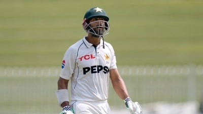 Pakistan's Shan Masood reacts as he walks off the field after his dismissal during the fourth day of second test cricket match between Pakistan and Bangladesh, in Rawalpindi, Pakistan, Monday, Sept. 2, 2024 (AP)
