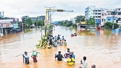 In Telangana, incessant rainfall caused inundation of low-lying areas, damage to agricultural crops and disruption of the state’s rail and road links with neighbouring Andhra Pradesh. (Reuters) In Telangana, incessant rainfall caused inundation of low-lying areas, damage to agricultural crops and disruption of the state’s rail and road links with neighbouring Andhra Pradesh. (Reuters)