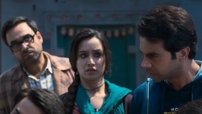 Stree 2 box office collection day 19: Rajkummar Rao with Shraddha Kapoor and Pankaj Tripathi in a still from Stree 2. Stree 2 box office collection day 19: Rajkummar Rao with Shraddha Kapoor and Pankaj Tripathi in a still from Stree 2.