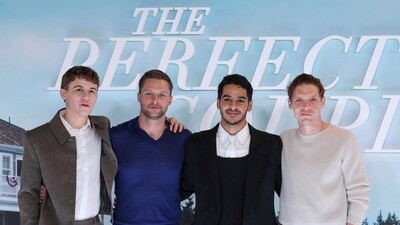Ishan Khatter joined fellow co-stars Jack Reynor, Sam Nivola and Billy Howle to pose at the UK premiere of The Perfect Couple. REUTERS/Mina Kim (REUTERS)
