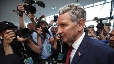 Far-right AfD (Alternative for Germany) party wins big in state elections, a first since 1945 (Photo by Ronny HARTMANN / AFP) (AFP) Far-right AfD (Alternative for Germany) party wins big in state elections, a first since 1945 (Photo by Ronny HARTMANN / AFP) (AFP)