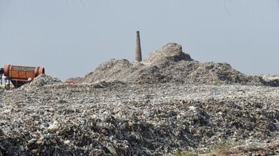 The previous waste-processing site at Morta, Ghaziabad, had about 96,000 metric tonnes of solid waste, and about 92,000 metric tonnes was remediated. (Sakib Ali/HT Photo) The previous waste-processing site at Morta, Ghaziabad, had about 96,000 metric tonnes of solid waste, and about 92,000 metric tonnes was remediated. (Sakib Ali/HT Photo)