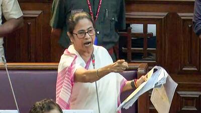 West Bengal chief minister Mamata Banerjee speaks during the State Assembly session in Kolkata on Tuesday. (West Bengal Assembly) West Bengal chief minister Mamata Banerjee speaks during the State Assembly session in Kolkata on Tuesday. (West Bengal Assembly)