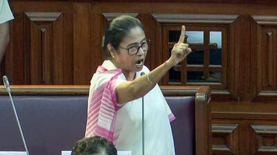 West Bengal chief minister Mamata Banerjee speaks during the State Assembly session, in Kolkata on Tuesday after her government introduced and passed the Aparajita Women and Child (West Bengal Criminal Laws Amendment) Bill, 2024. (ANI)
