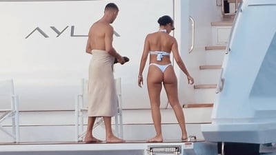 Almost a week after Cristiano Ronaldo scored a stunning free-kick to score the 899th goal of his career and help Al Nassr beat Al-Feiha in the Saudi Pro League, the Portuguese footballer and his partner have taken some time off, vacationing in France. (Spread Pictures/Mega) Almost a week after Cristiano Ronaldo scored a stunning free-kick to score the 899th goal of his career and help Al Nassr beat Al-Feiha in the Saudi Pro League, the Portuguese footballer and his partner have taken some time off, vacationing in France. (Spread Pictures/Mega)