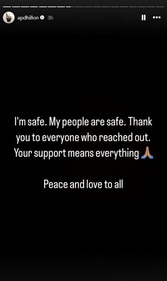 AP Dhillon assure he is safe after recent firing outside his Canada home. AP Dhillon assure he is safe after recent firing outside his Canada home.