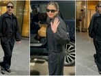 Anushka Sharma's chic airport appearance in an all-black ensemble turned heads as she returned from London.