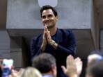 Roger Federer received a warm ovation from spectators in Arthur Ashe Stadium when he was introduced to the crowd during the second set of the US Open quarterfinal between Sabalenka and Zheng.