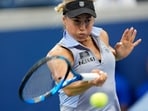 Tennis - U.S. Open - Flushing Meadows, New York, United States - August 31, 2024 Kazakhstan's Yulia Putintseva in action during her third round match against Italy's Jasmine Paolini REUTERS/Eduardo Munoz