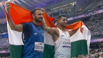 Ajeet Singh and Sundar Singh Gurjar clinched the silver and bronze medals in the javelin F46 Ajeet Singh and Sundar Singh Gurjar clinched the silver and bronze medals in the javelin F46