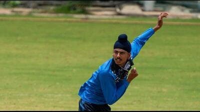 Anmoljeet Singh, the off-spinner from Punjab who has been selected in the India U19 squad to face Australia in the four-day games (HT Photo) Anmoljeet Singh, the off-spinner from Punjab who has been selected in the India U19 squad to face Australia in the four-day games (HT Photo)