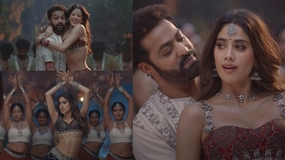Janhvi Kapoor and Jr NTR in Devara song Daavudi Janhvi Kapoor and Jr NTR in Devara song Daavudi