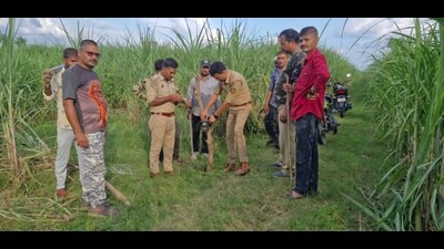 Forest officials setting up infrared cameras to trace the elusive tiger on Wednesday. (HT Photo) Forest officials setting up infrared cameras to trace the elusive tiger on Wednesday. (HT Photo)