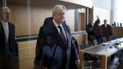 Former Volkswagen CEO Martin Winterkorn arrives for his trial at court in Braunschweig, northern Germany, on September 3, 2024. (Ronny Hartmann/AFP) Former Volkswagen CEO Martin Winterkorn arrives for his trial at court in Braunschweig, northern Germany, on September 3, 2024. (Ronny Hartmann/AFP)