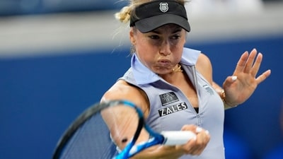 Tennis - U.S. Open - Flushing Meadows, New York, United States - August 31, 2024 Kazakhstan's Yulia Putintseva in action during her third round match against Italy's Jasmine Paolini REUTERS/Eduardo Munoz (REUTERS)