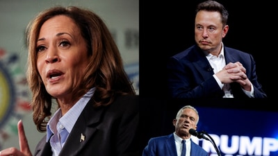 Elon Musk and Robert F. Kennedy Jr. assert that Kamala Harris would shut down X over government oversight disagreements, misinterpreting her past critiques of social media's unregulated influence. (File Image) Elon Musk and Robert F. Kennedy Jr. assert that Kamala Harris would shut down X over government oversight disagreements, misinterpreting her past critiques of social media's unregulated influence. (File Image)