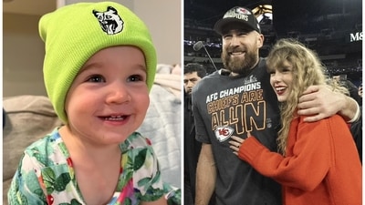 Travis Kelce's niece Elliotte, 3, listens to Taylor Swift's song. (AP/Instagram) Travis Kelce's niece Elliotte, 3, listens to Taylor Swift's song. (AP/Instagram)