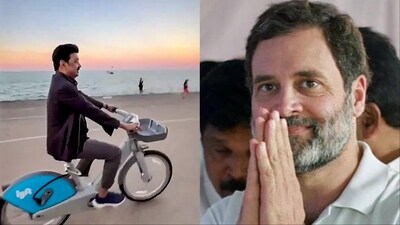Stalin, who is on a US tour to attract investments to the state, could be seen in the video cycling close to the shoreline in Chicago. Stalin, who is on a US tour to attract investments to the state, could be seen in the video cycling close to the shoreline in Chicago.