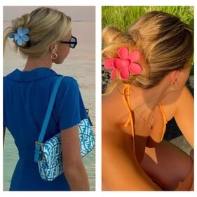 Colour coordinate your flower claw clips with your outfits (Photos: Instagram) Colour coordinate your flower claw clips with your outfits (Photos: Instagram)