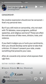 Kangana simply shared a screenshot of the tweet.