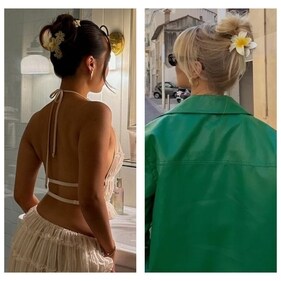 From multiple flower claw clips to ones paired with curtain bangs, they make for a versatile accessory (Photos: Instagram) From multiple flower claw clips to ones paired with curtain bangs, they make for a versatile accessory (Photos: Instagram)